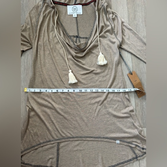 SLOANE ROUGE Women's Tan Hooded Top 🍂 - Picture 5 of 11